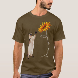 Camiseta Gato siamés alcanzando el girasol