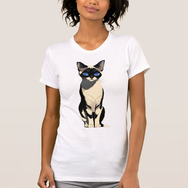 Camiseta Gato siamés Art Blue Eyed Cat Lover (Anverso)