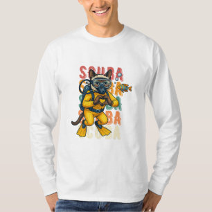 Camiseta Gato siamés buzo con traje de neopreno