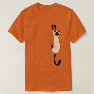 Camiseta Gato siamés colgado Gato divertido