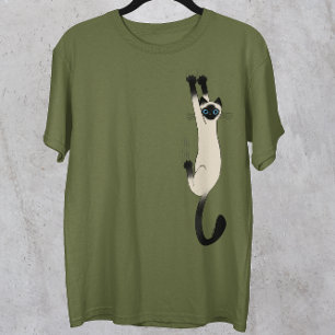 Camiseta Gato Siamés colgando   Gato gracioso