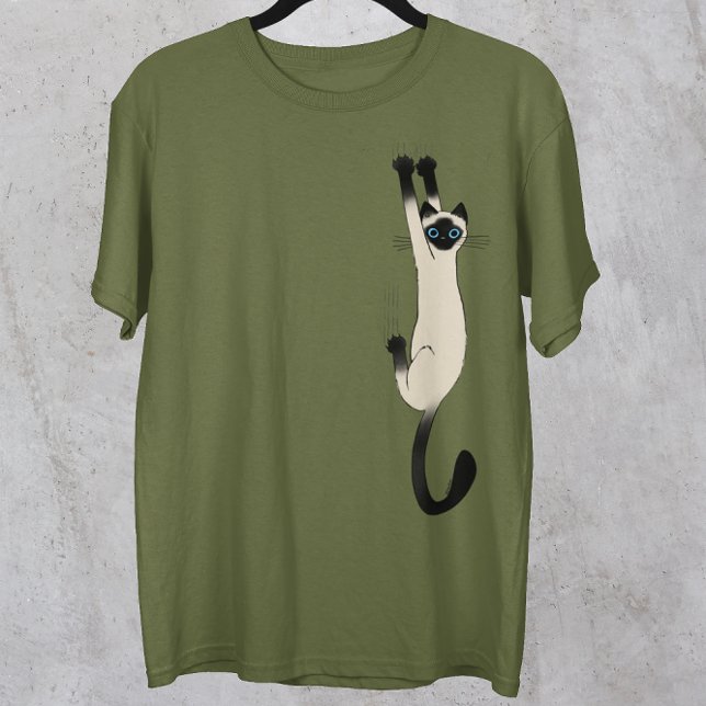 Camiseta Gato Siamés colgando | Gato gracioso (Subido por el creador)