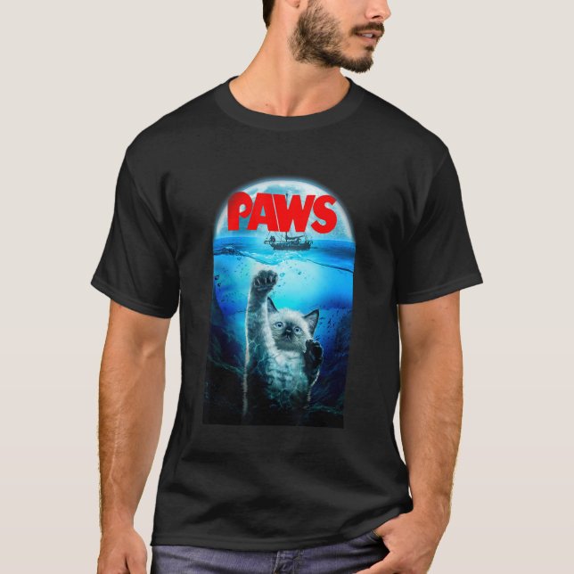 Camiseta Gato siamés como monstruo del profundo aterroriza  (Anverso)