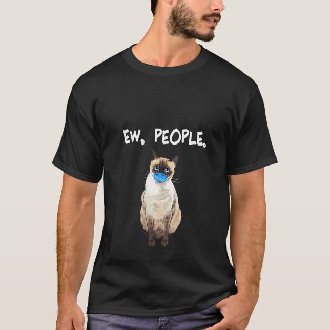 Camiseta Gato Siamés Con Máscara De Cara (Anverso)
