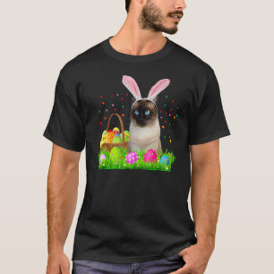 Camiseta Gato Siamés conejito Gracioso Pascua Siamese