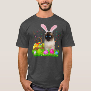 Camiseta Gato Siamés conejito Gracioso Pascua Siamese