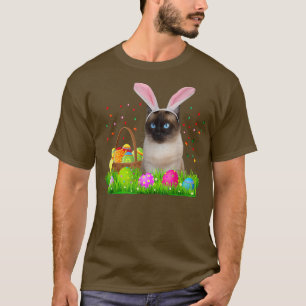 Camiseta Gato Siamés conejito Gracioso Pascua Siamese Cat L