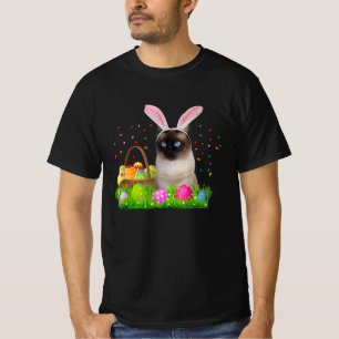 Camiseta Gato Siamés conejito Gracioso Pascua Siamese Cat L