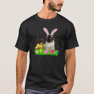 Camiseta Gato siamés de conejito Gato siamés de Pascua