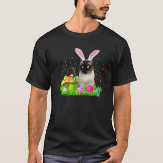 Camiseta Gato siamés de conejito Gato siamés de Pascua