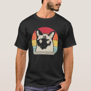 Camiseta Gato Siamés de Regalo Vintage Lover 70S 80S Retro