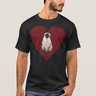 Camiseta Gato siamés Día de San Valentín Huella de amor
