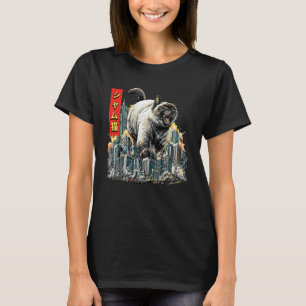Camiseta Gato siamés divertido mascota kaiju monstruo japon