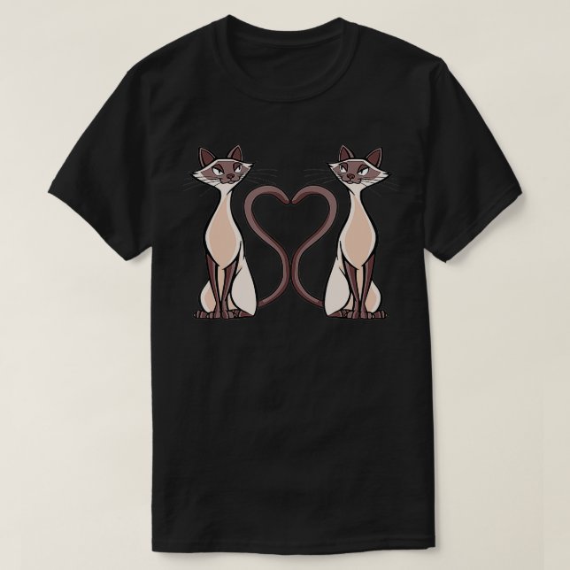 Camiseta Gato Siamés Doble Regalo Para El Propietario De La (Diseño del anverso)