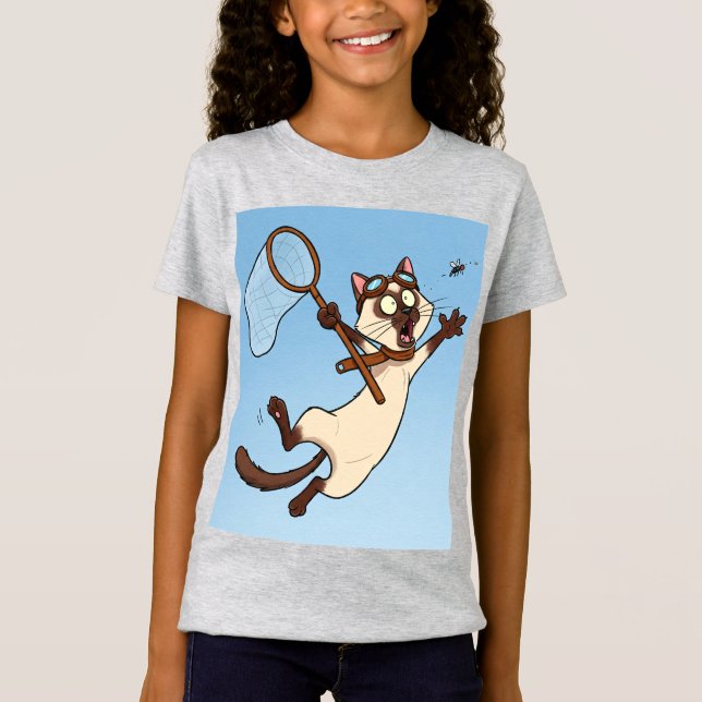 Camiseta Gato siamés en la caza, de Natasha Us (Anverso)
