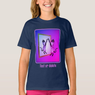 Camiseta Gato Siamés En Un Espejo Personalizado