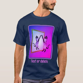 Camiseta Gato Siamés En Un Espejo Personalizado