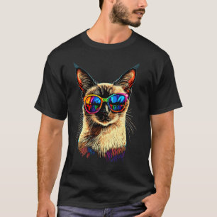 Camiseta Gato Siamés Gatito Amante de Gatos Mamá Papá Gato