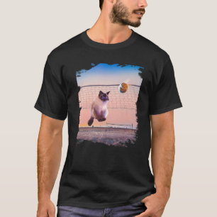 Camiseta Gato siamés jugando voleibol de playa