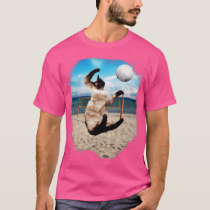 Camiseta Gato siamés jugando voleibol de playa