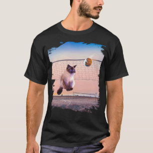 Camiseta Gato siamés jugando voleibol de playa