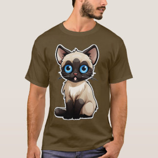 Camiseta Gato siamés lindo amante de los gatos graciosos si