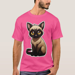 Camiseta Gato siamés lindo amante de los gatos graciosos si