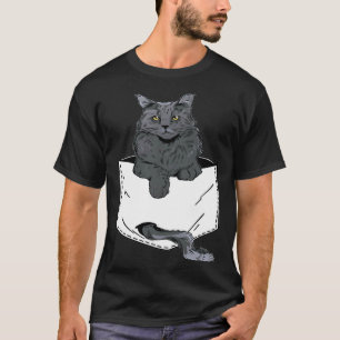 Camiseta Gato siamés lindo gatito bolsillo gato