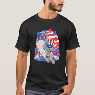 Camiseta Gato siamés Merica 4 de julio Patriótico americano