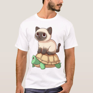 Camiseta gato siamés monta tortuga Copiar