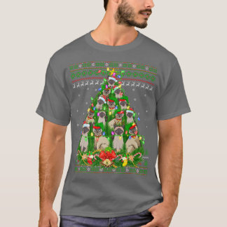 Camiseta Gato siamés Navidad iluminando árbol siamés gato f