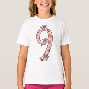Camiseta Gato Siamés Noveno Cumpleaños Para Niños Cats Cats