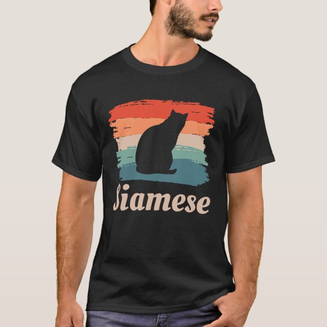 Camiseta Gato siamés retro vintage (Anverso)