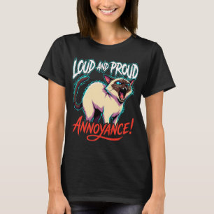 Camiseta Gato siamés ruidoso sarcasmo molesto divertido