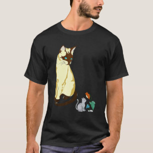 Camiseta Gato siamés sentado Gato siamés Fragancia de giras