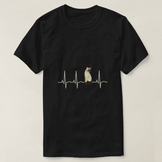 Camiseta Gato siamés Shirt Siamese Cat Heartbeat Gift (Diseño del anverso)