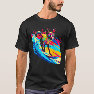 Camiseta Gato siamés surf