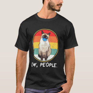 Camiseta Gato Siamés Viejo Con Máscara De Cara