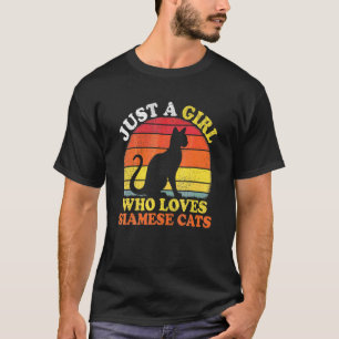 Camiseta Gato Siamés Vintage Solo Una Chica Que Ama Siamés