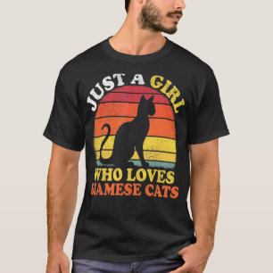 Camiseta Gato Siamés Vintage Solo Una Chica Que Ama Siamés