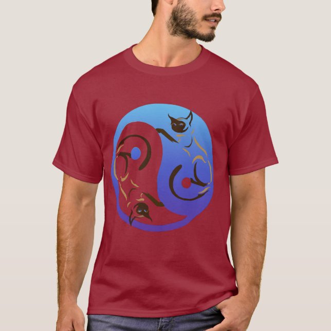 Camiseta Gato siamés Yin y YangT-Camisa (Anverso)
