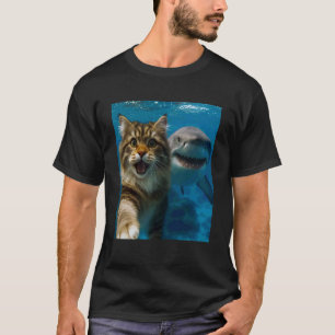 Camiseta Gato Siberiano Divertido Selfie con Amantes de Tib