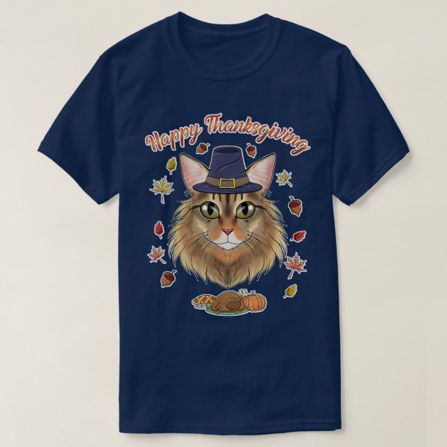 Camiseta Gato siberiano enamorado de mí feliz día de gracia (Diseño del anverso)