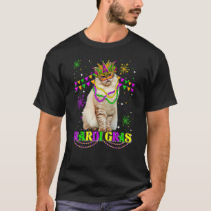 Camiseta Gato siberiano lindo del Mardi Gras Máscara de cue