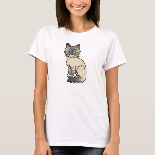 Camiseta Gato Silver Tabby Birman / Ragdoll (Anverso)