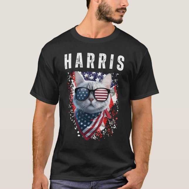 Camiseta Gato sin hijos dama de Kamala Harris (Anverso)
