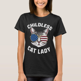 Camiseta Gato sin hijos Lady Kamala Harris 2024