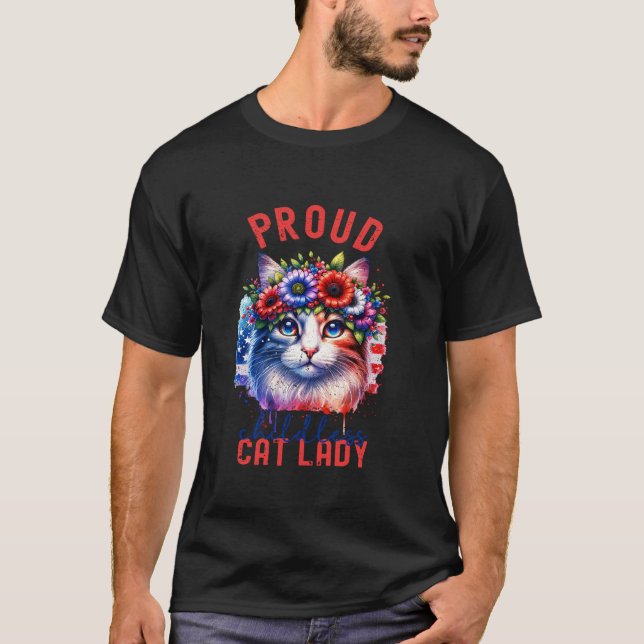 Camiseta Gato sin hijos Lady Kamala Harris Política Patriót (Anverso)