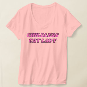 Camiseta Gato sin hijos Lady Pink