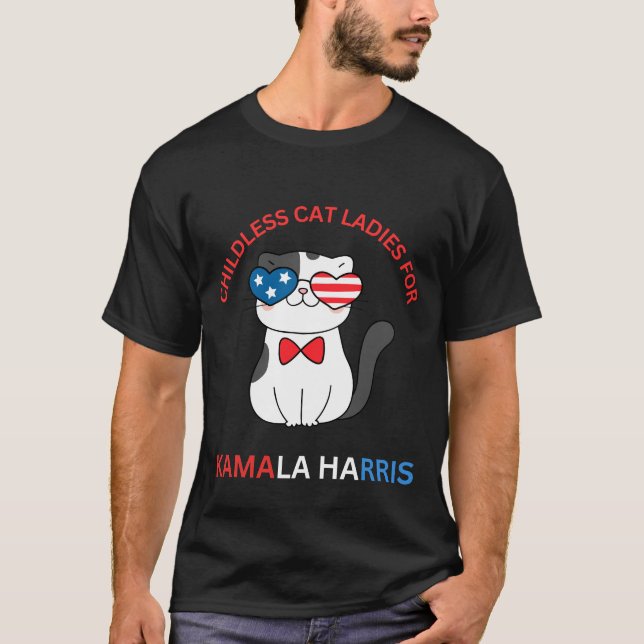 Camiseta Gato sin hijos para Harris - Tee para hombres (Anverso)